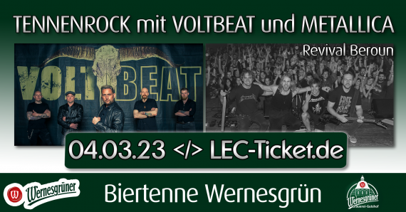 Tennenrock mit VOLTBEAT und Metallica Revival Beroun // Biertenne Wernesgrün // 04.03.2023